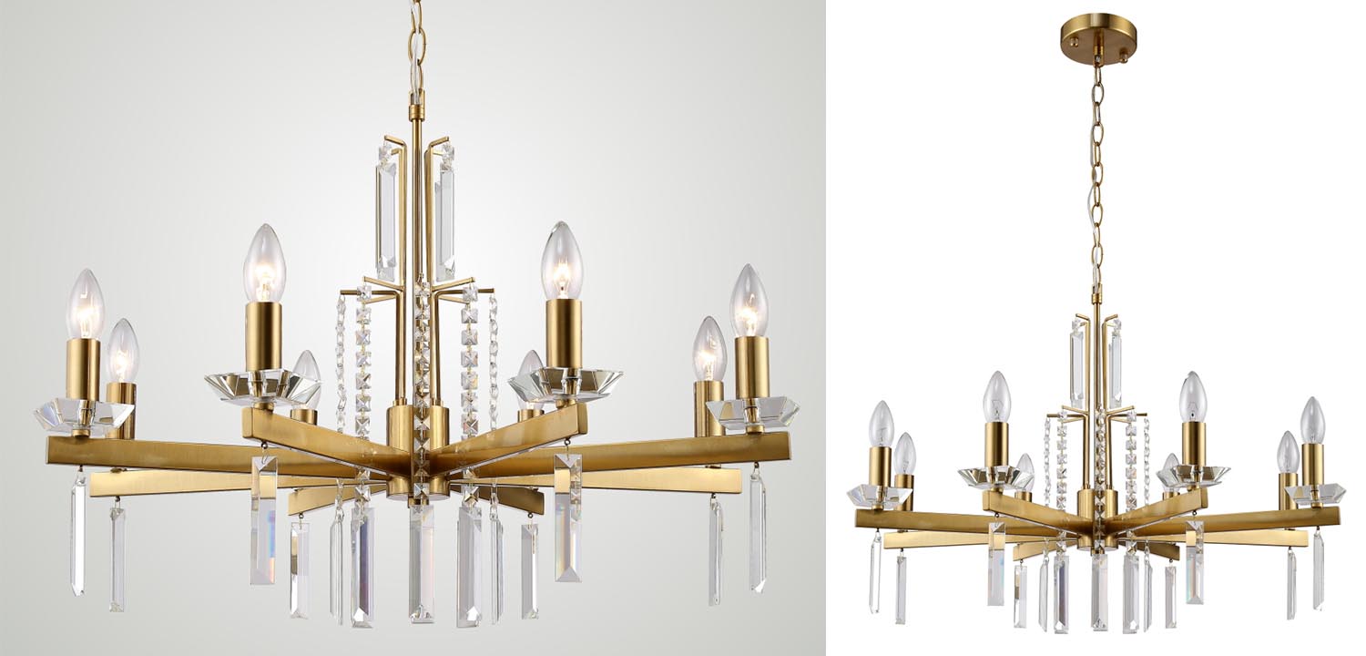 Люстра Vivien Crystal Brass Chandelier 8 - фото