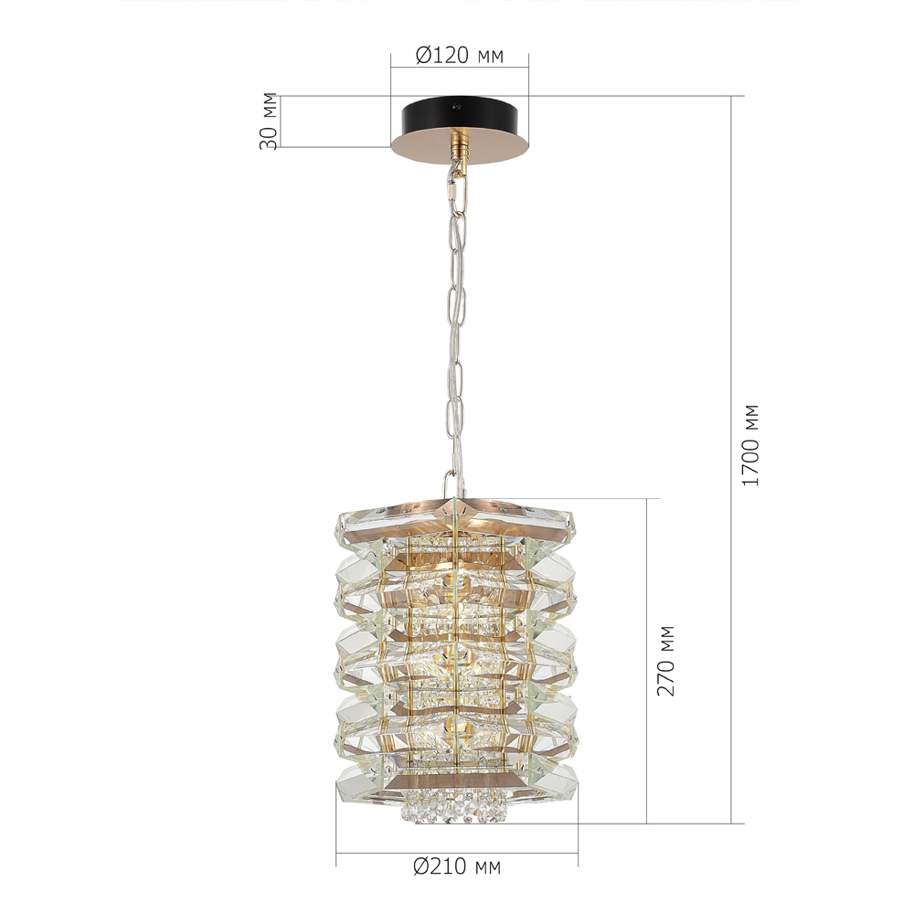 Подвесной светильник в классическом хрустальном обрамлении Light Garland в Краснодаре