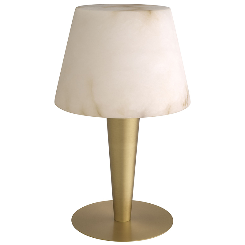 Настольная лампа Eichholtz Table Lamp Scarlette Бежевый Белый Мрамор Bianco Латунь в Краснодаре | Loft Concept 