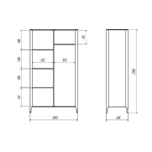Шкаф двухстворчатый серо-бежевый Type в Краснодаре