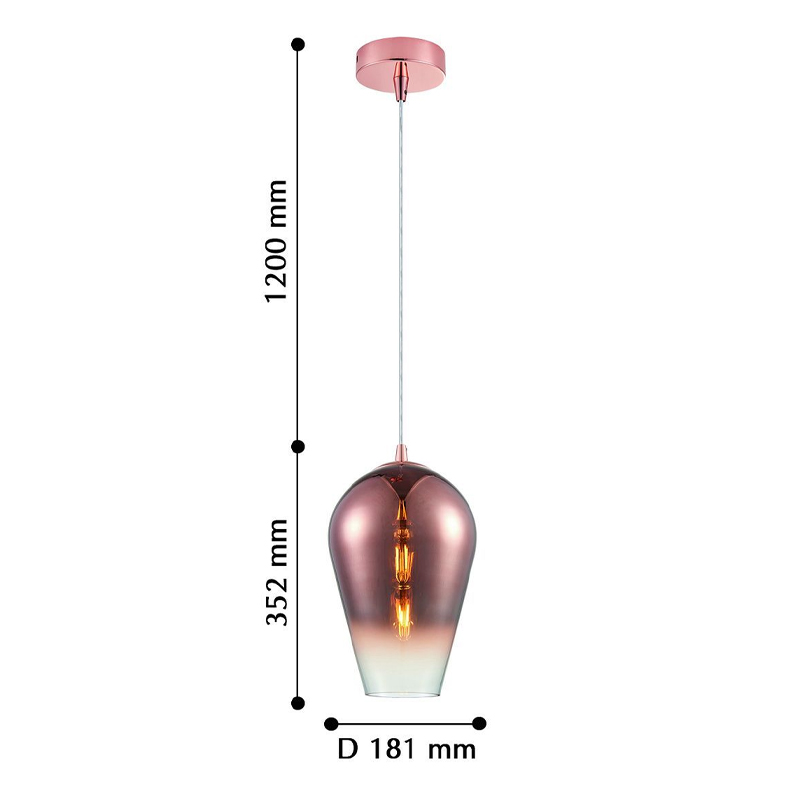 Подвесной светильник с градиентом медного цвета SPARKLE в Краснодаре