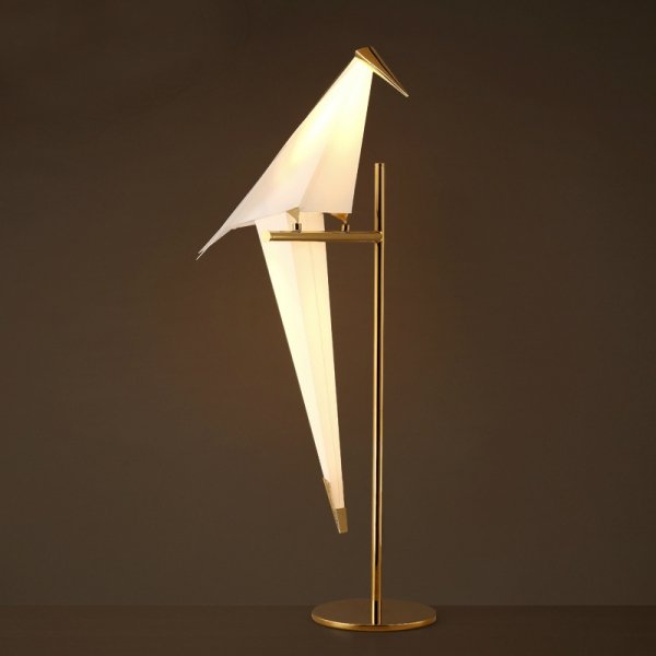 Настольная лампа Origami Bird Table Lamp Золотой Бежево-серый в Краснодаре | Loft Concept 