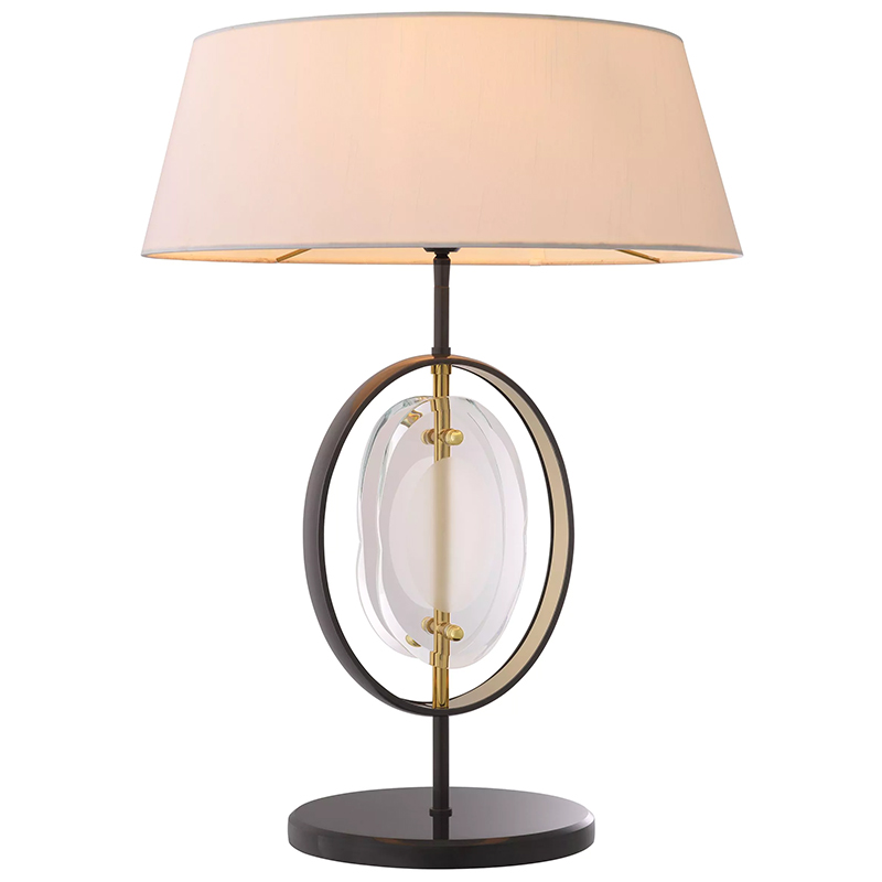 Настольная лампа Eichholtz Table Lamp Vincente Черный Золотой Кремовый Прозрачное Стекло в Краснодаре | Loft Concept 