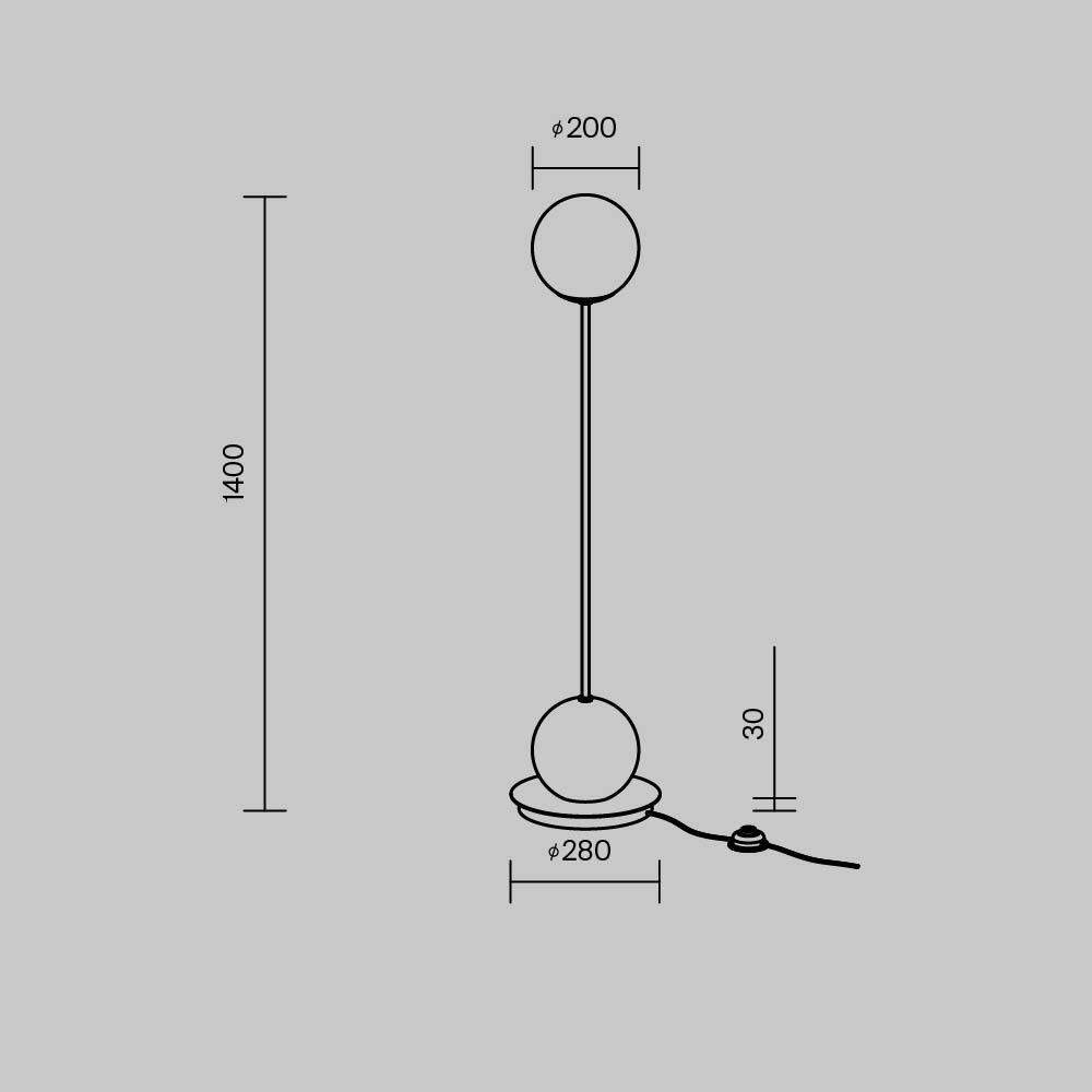 Напольный торшер светодионый Twins 3000К 20Вт в Краснодаре