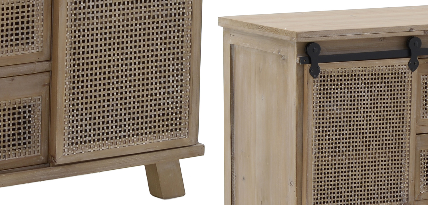 Комод из дерева и ротанга Rosita Wood chest of drawers - фото