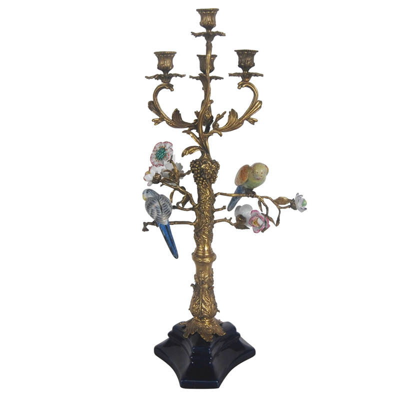 Подсвечник Parrots on a Bronze Tree Candlestick Бронза Мульти в Краснодаре | Loft Concept 