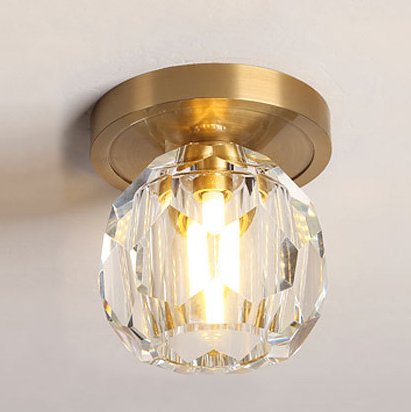 Потолочный светильник RH Boule de Cristal Single ceiling light Латунь Прозрачное Стекло в Краснодаре | Loft Concept 