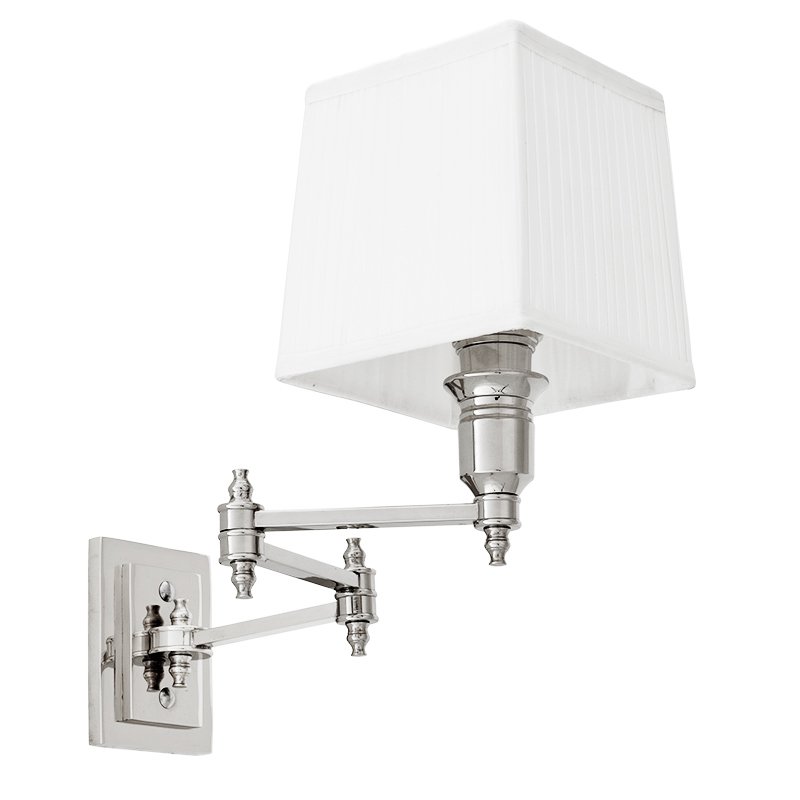 Бра Wall Lamp Lexington Swing Nickel+White Никель Белый в Краснодаре | Loft Concept 