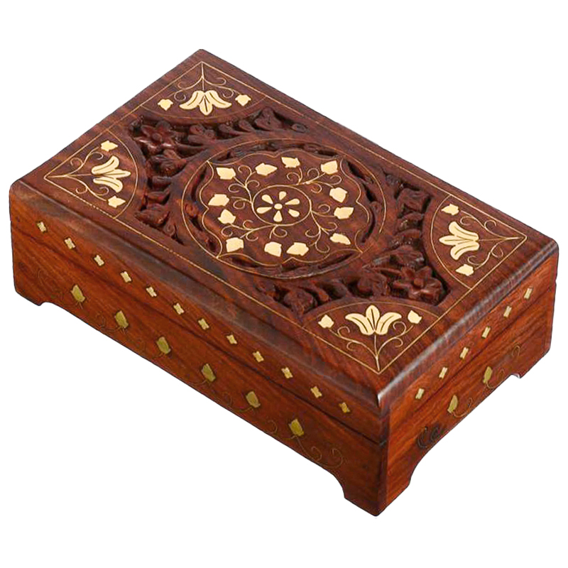 Шкатулка Pallvi Indian Inlay Box Коричневый в Краснодаре | Loft Concept 