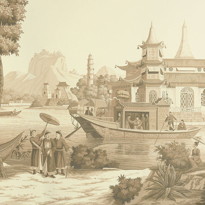 Обои ручная роспись Procession Chinoise Sepia on scenic paper  в Краснодаре | Loft Concept 