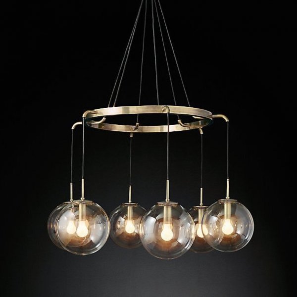 Люстра RH LANGUEDOC Round Chandelier Antique Brass Латунь в Краснодаре | Loft Concept 