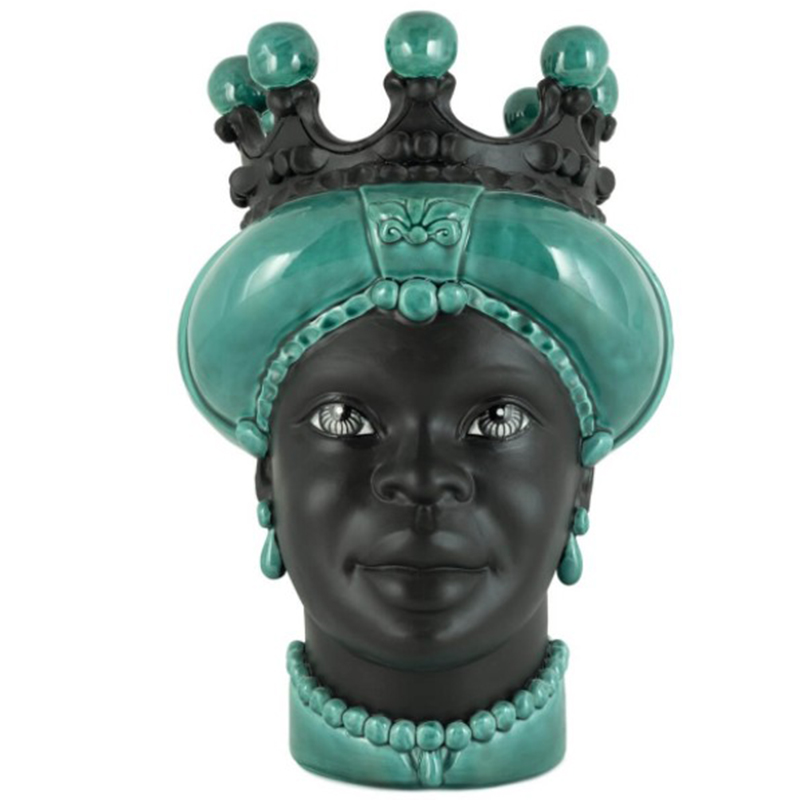 Ваза VASE MORO LADY CROWN DARK green Черный Зеленый в Краснодаре | Loft Concept 