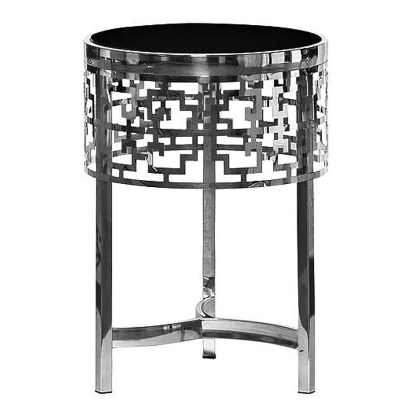 Приставной стол Yen Geometry Side Table silver 50 Серебряный в Краснодаре | Loft Concept 