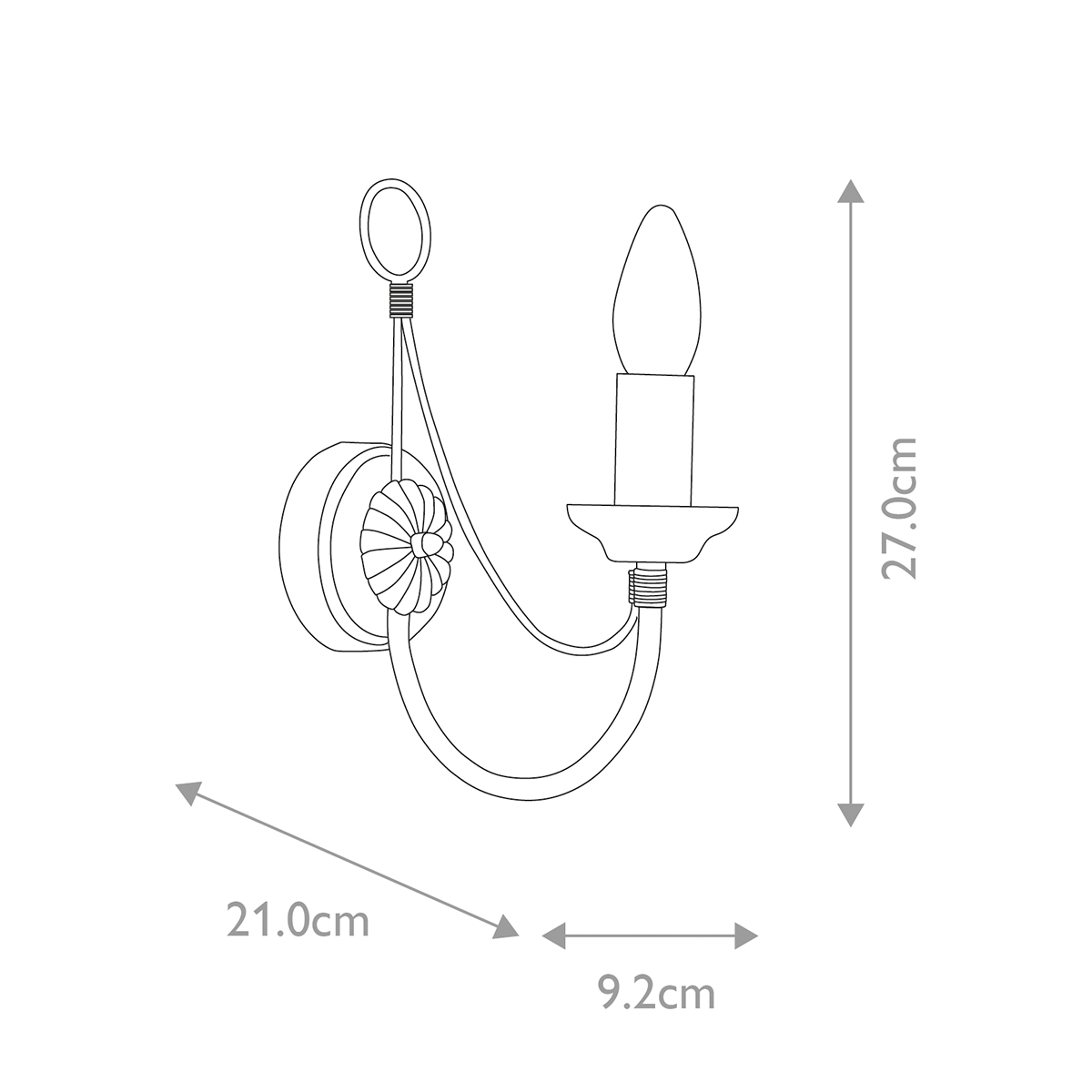 Бра черного цвета с лампой в форме свечи Elstead Lighting в Краснодаре