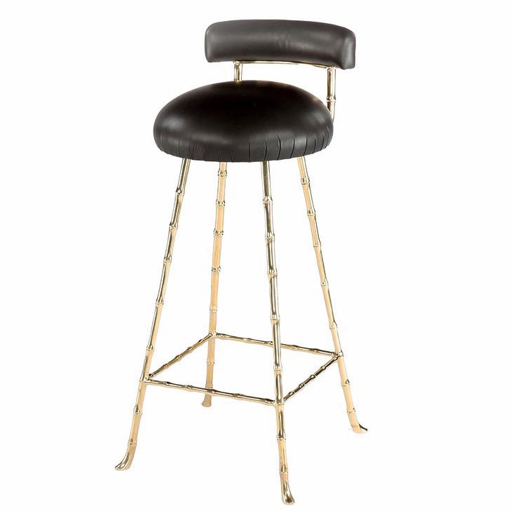 Барный стул High Upholstered Bar Stool Глянцевое золото Черный в Краснодаре | Loft Concept 