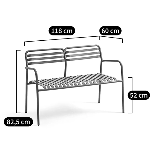 Скамья из алюминия Mack Metal Bench Green в Краснодаре