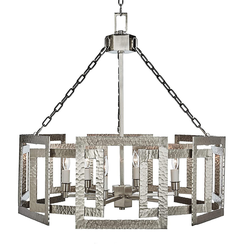 Люстра Textured Cage Pendant Lamp Silver Chandelier Серебряный в Краснодаре | Loft Concept 