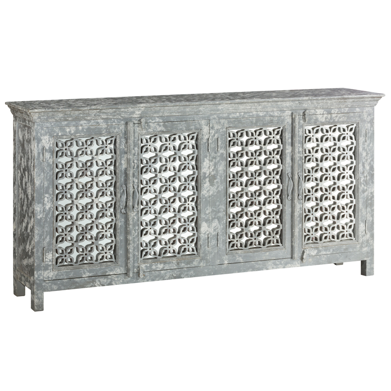 Комод в стиле прованс с декорированным резным фасадом Asger Provence Chest of Drawers Серый в Краснодаре | Loft Concept 