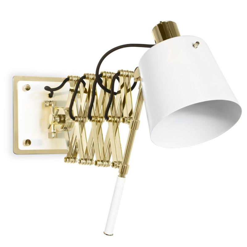 Бра PASTORIUS WALL LAMP White Белый Глянцевое золото в Краснодаре | Loft Concept 