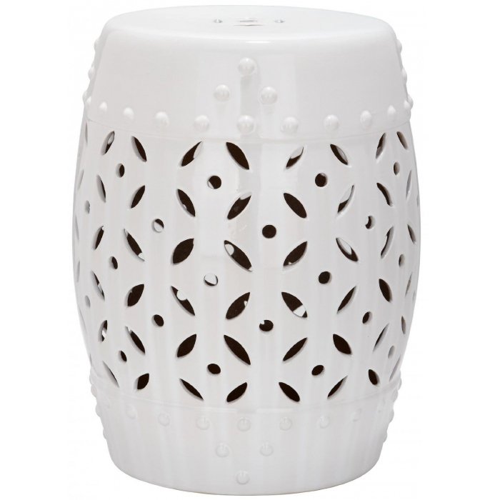 Керамический табурет Coin Lattice Garden Stool - White Белый в Краснодаре | Loft Concept 