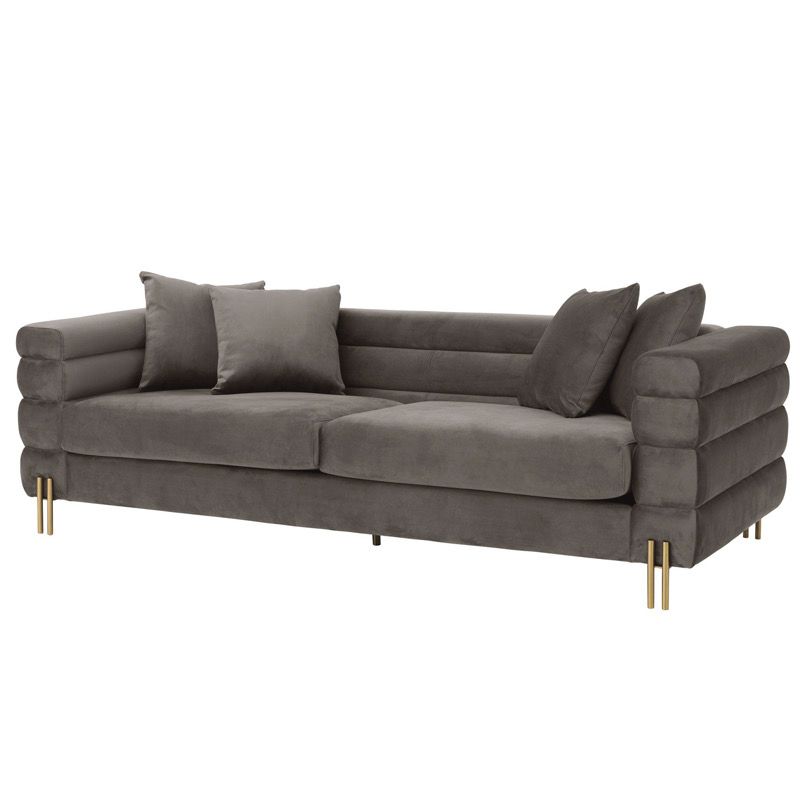 Диван Eichholtz Sofa York grey Серый Латунь в Краснодаре | Loft Concept 