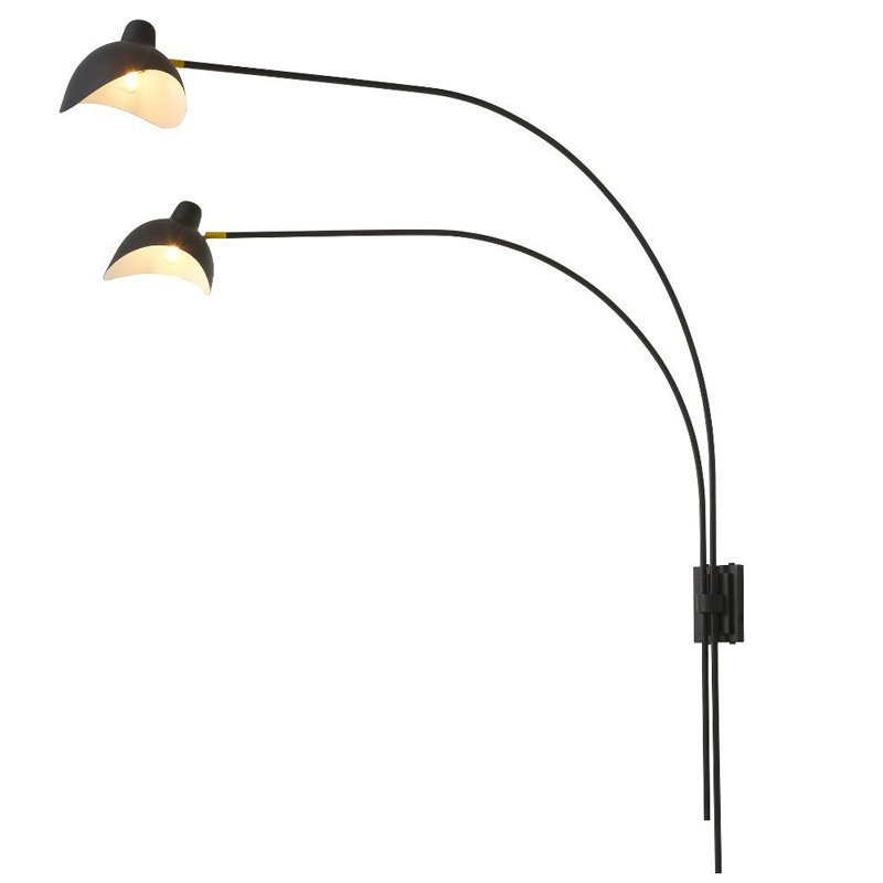 Бра Eichholtz Wall Lamp Mitch Black Черный Латунь Античная полированная в Краснодаре | Loft Concept 