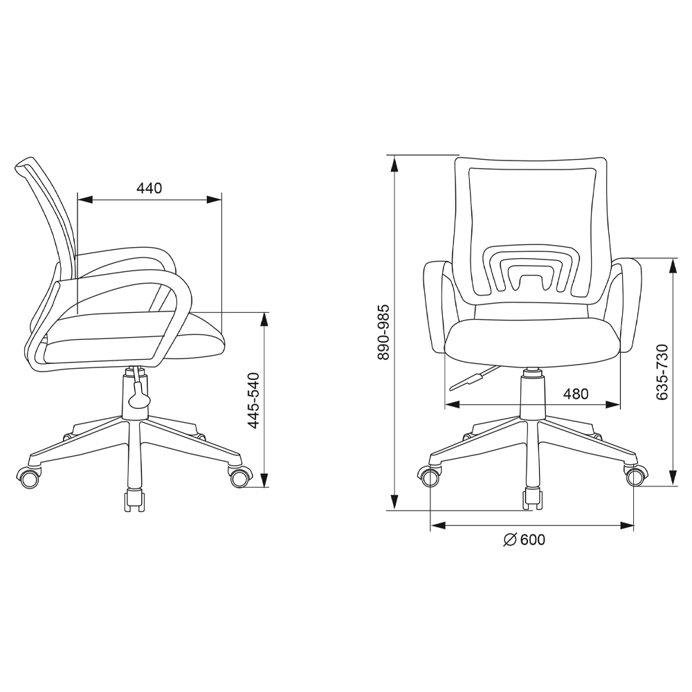 Офисное кресло с основанием из белого пластика Desk chairs Green в Краснодаре