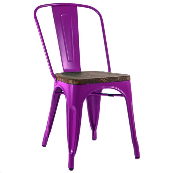 Кухонный стул Tolix Chair Wood Purple Пурпурный Пурпурный Коричневый в Краснодаре | Loft Concept 