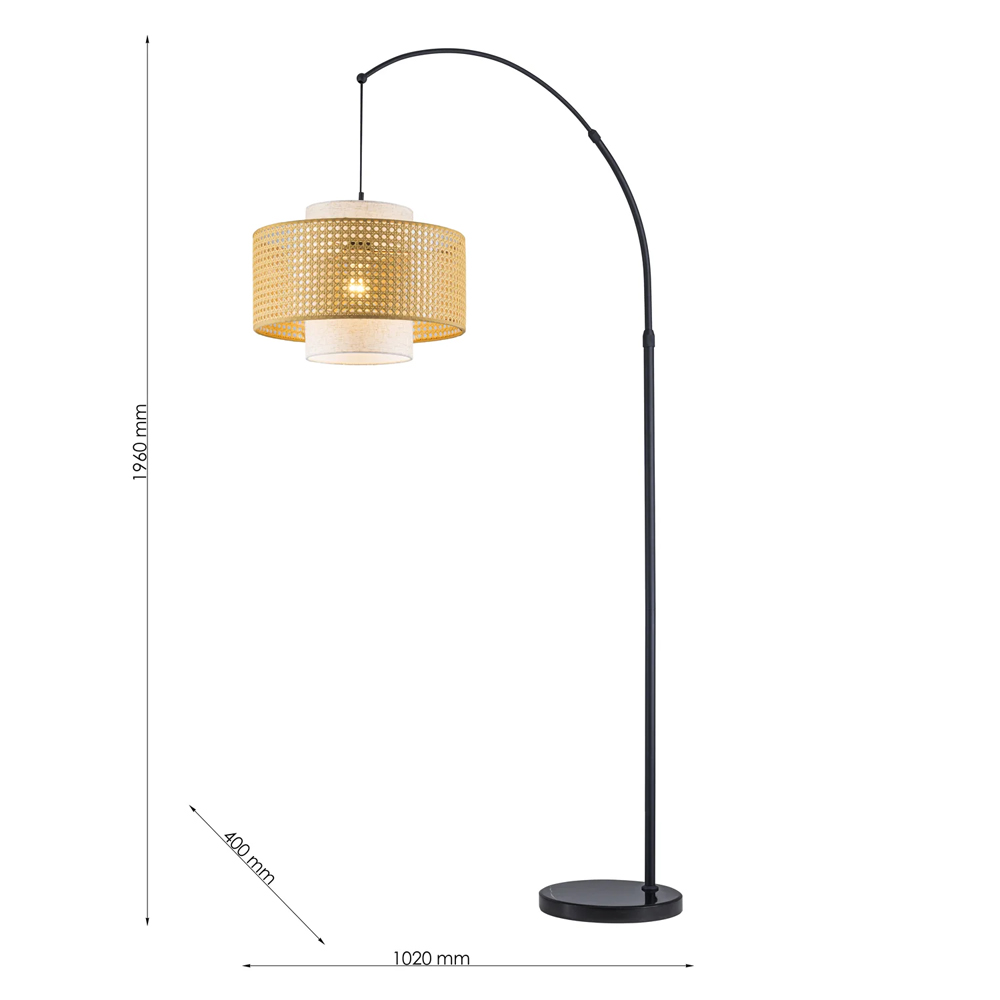 Торшер с декоративным поясом из плетеного бамбука Biuloggicu в Краснодаре