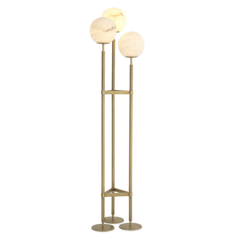 Торшер Eichholtz Floor Lamp Fiori Латунь Белый в Краснодаре | Loft Concept 