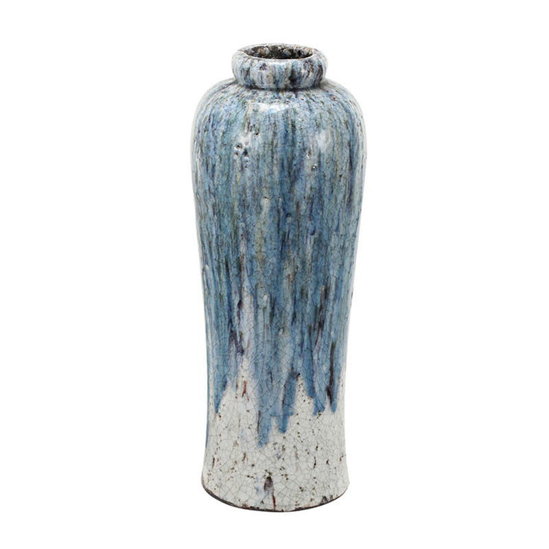 Ваза Terracotta Vase blue-white high Белый Голубой в Краснодаре | Loft Concept 