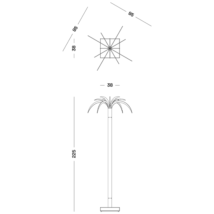 Дизайнерский торшер в виде пальмы Poltronova Sanremo Floor Lamp в Краснодаре