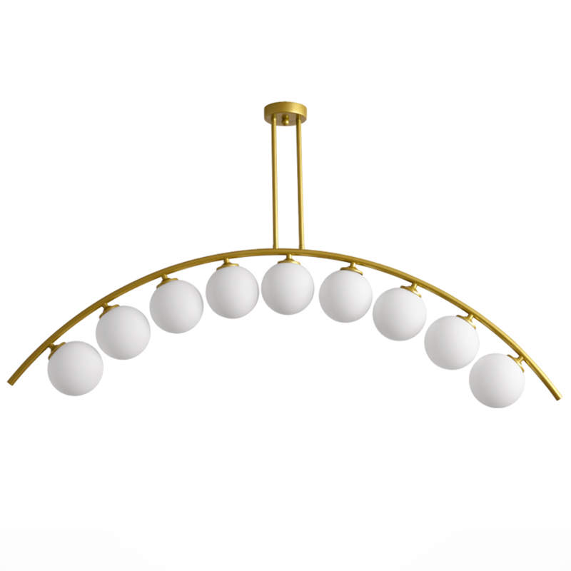 Светильник Ceiling lamp arc and balls Золотой Белое матовое стекло в Краснодаре | Loft Concept 