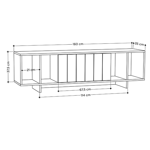 ТВ-тумба с откидной дверцей и 4-мя полками ZITANO TV STAND OAK в Краснодаре