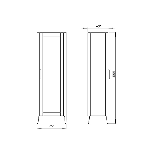 Витрина серая со стеклянной дверью с 4-мя полками и 2-мя ящиками Type  в Краснодаре