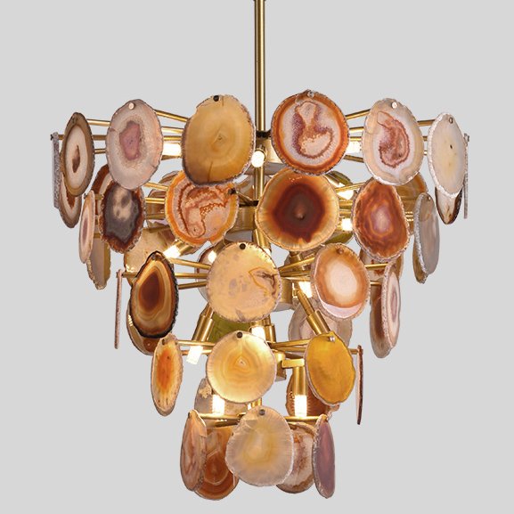 Люстра MARJORIE SKOURAS BEBE CHANDELIER AGATE natural Золотой в Краснодаре | Loft Concept 