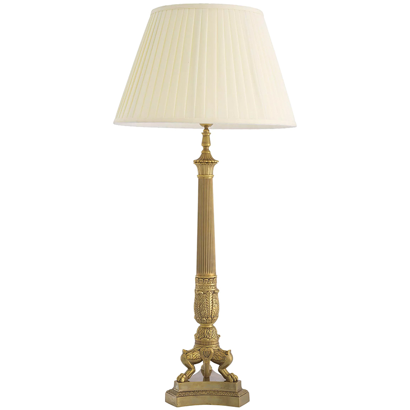 Настольная лампа Eichholtz Table Lamp Marchand Brass Латунь Винтажная латунь Кремовый в Краснодаре | Loft Concept 