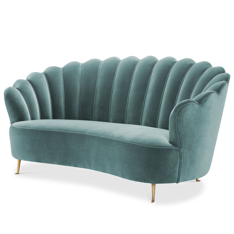 Диван Eichholtz Sofa Messina Turquoise Бирюзовый Латунь в Краснодаре | Loft Concept 