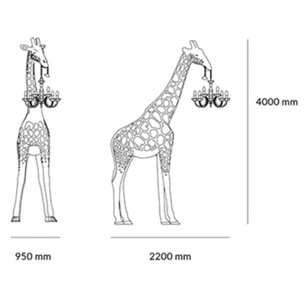 Торшер черный жираф в натуральную величину Giraffe Lamp large size в Краснодаре