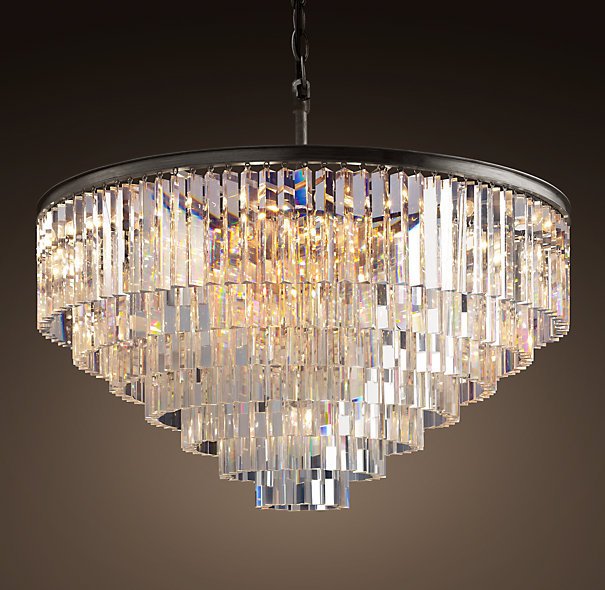 Люстра RH 1920s Odeon Clear Glass Fringe Chandelier - 80, 110 Черный в Краснодаре | Loft Concept 