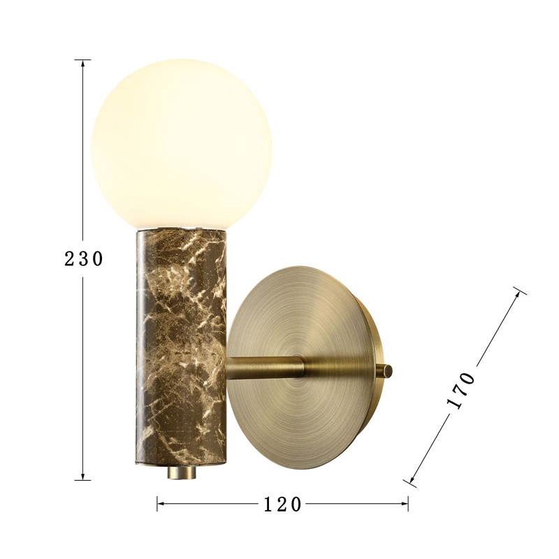 Бра с декором под коричневый мрамор Shaw Marble в Краснодаре