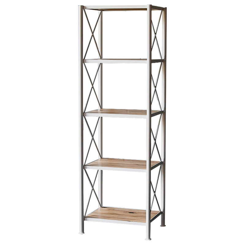 Стеллаж Pheobe White Industrial Metal Rust Rack Белый Древесина в Краснодаре | Loft Concept 