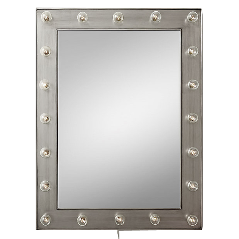 Зеркало с подсветкой Restoration Hardware ILLUMINATED Mirror Pewter Никель Сатин в Краснодаре | Loft Concept 