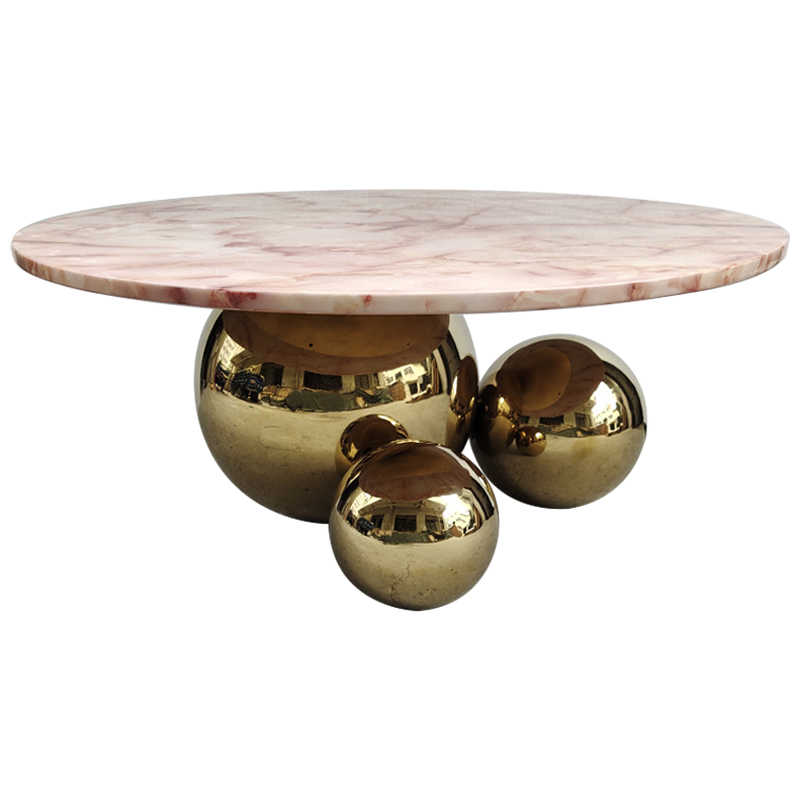 Кофейный стол Ball Metal Gold Coffee Table Золотой Дымчатая Роза в Краснодаре | Loft Concept 