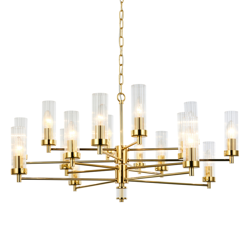 Люстра Jeanette Chandelier Gold 85 Глянцевое золото Прозрачный в Краснодаре | Loft Concept 