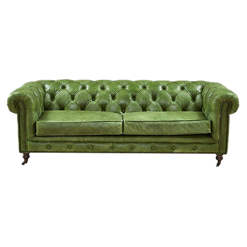 Диван Chesterfield leather Sofa green Зеленый в Краснодаре | Loft Concept 