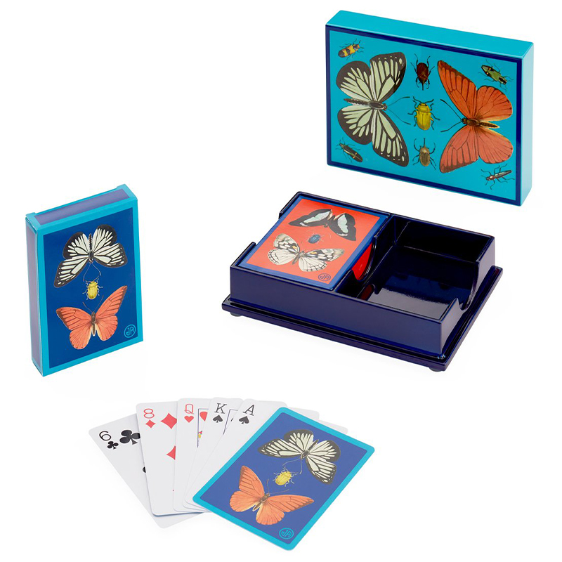 Игральные карты BOTANIST LACQUER CARD SET  Jonathan Adler Синий Голубой Мульти в Краснодаре | Loft Concept 