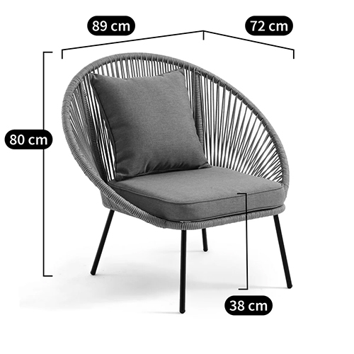 Садовое кресло Аcapulco Grey Chair в Краснодаре