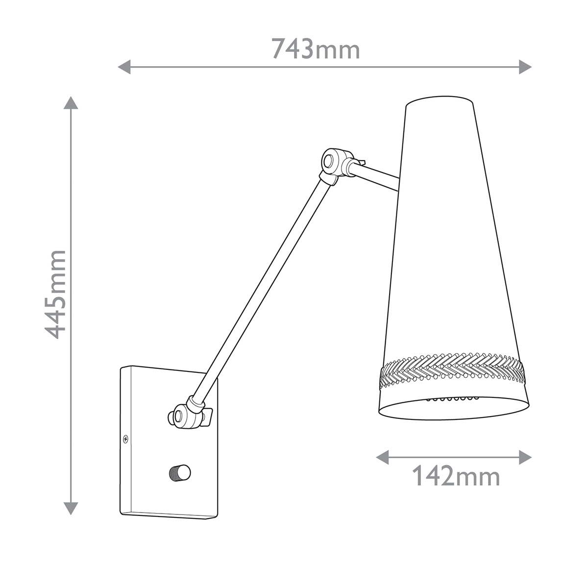 Бра черного цвета с конусным металлическим плафоном Alora в Краснодаре