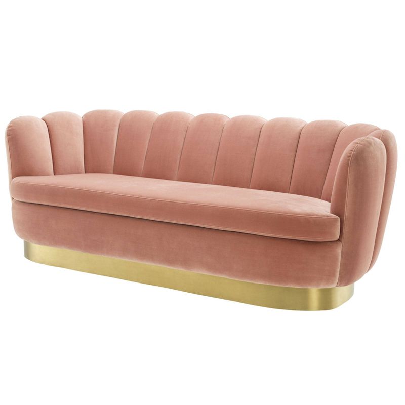 Диван Eichholtz Sofa Mirage nude Розовый пастельный Латунь в Краснодаре | Loft Concept 